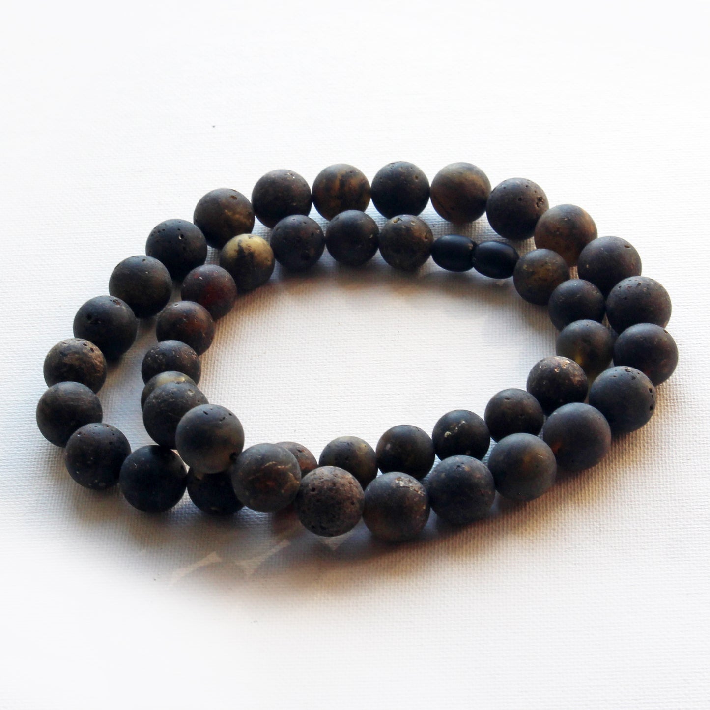 Genuine Baltic Amber Necklace, Gemstone Men's Necklace, Black Amber Stones Necklace for Men