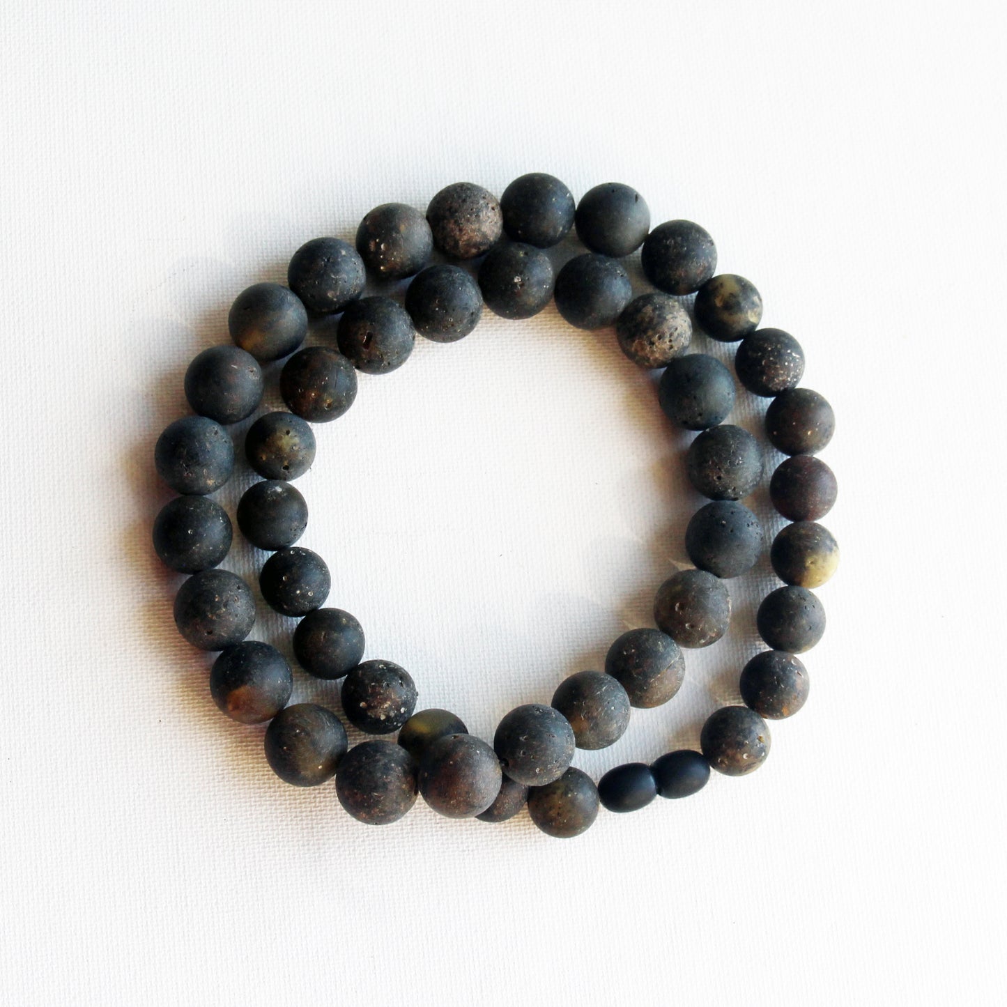 Genuine Baltic Amber Necklace, Gemstone Men's Necklace, Black Amber Stones Necklace for Men