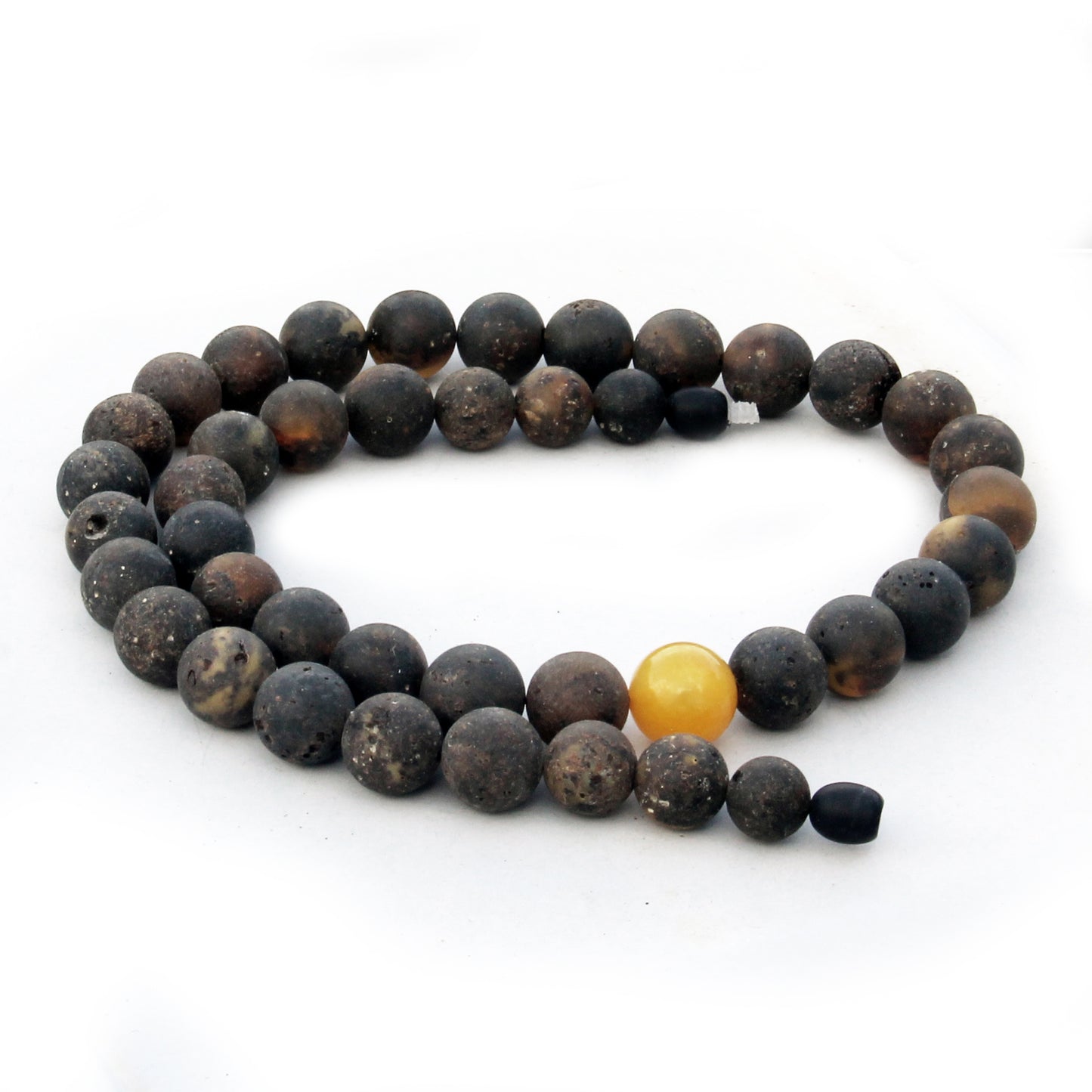 Men's Amber Necklace, Natural Black Amber Beads for Men, Gift for Him, Gemstone Necklace