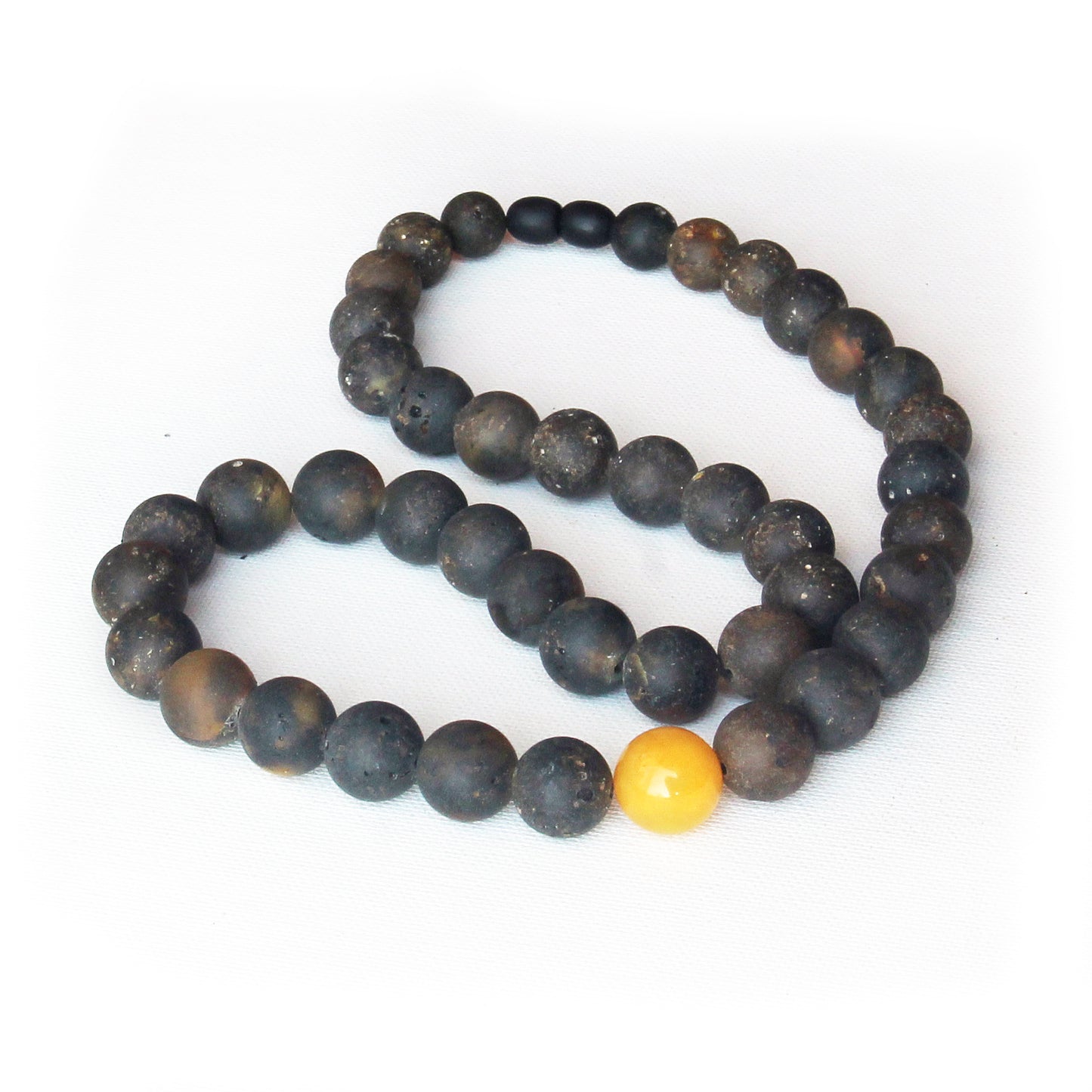 Men's Amber Necklace, Natural Black Amber Beads for Men, Gift for Him, Gemstone Necklace