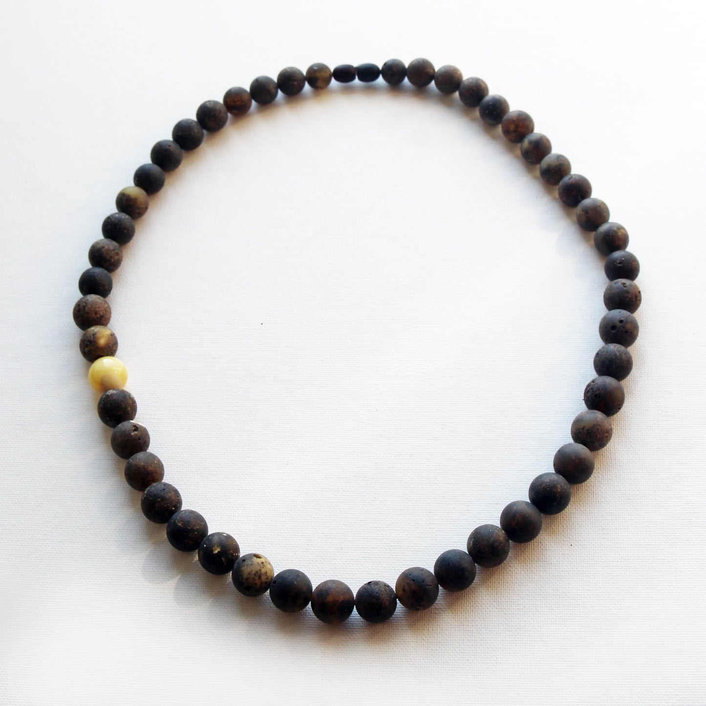 Genuine Baltic Amber Necklace, Gemstone Men's Necklace, Black Amber Stones Necklace for Men, Handmade Amber Beads