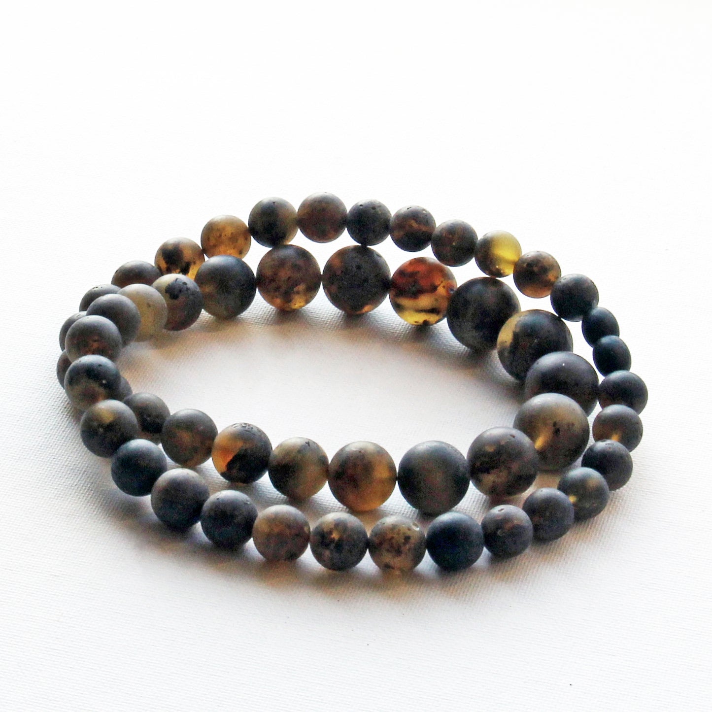 Black Amber Beads for Men, Genuine Black Amber Necklace, Baltic Amber Beads, Black Stones Men's Necklace