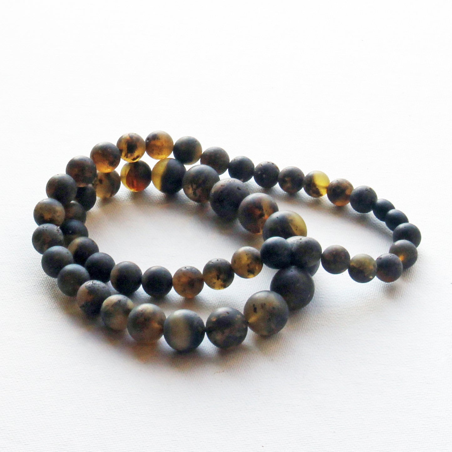 Black Amber Beads for Men, Genuine Black Amber Necklace, Baltic Amber Beads, Black Stones Men's Necklace