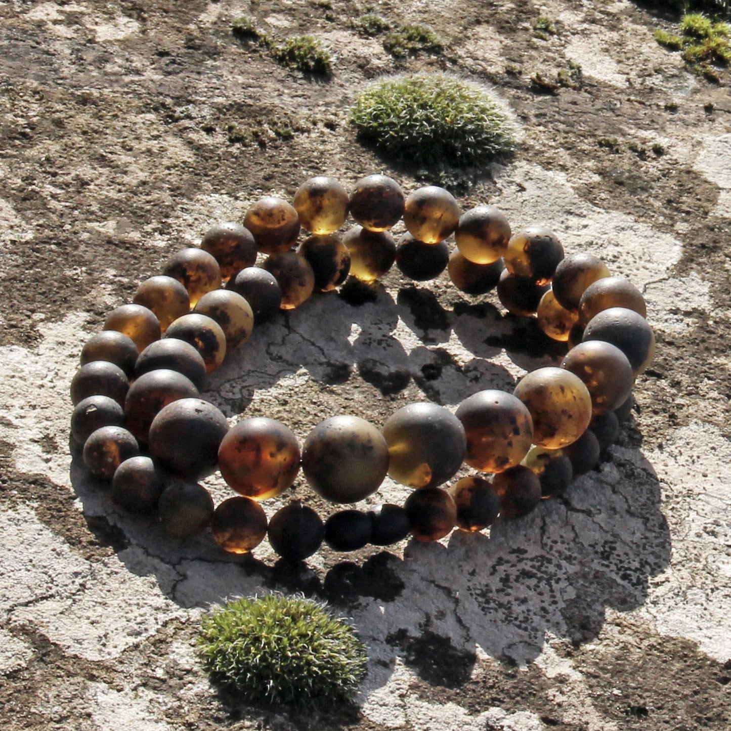 Black Amber Beads for Men, Genuine Black Amber Necklace, Baltic Amber Beads, Black Stones Men's Necklace