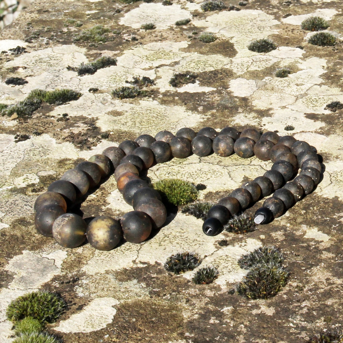 Black Amber Beads for Men, Genuine Black Amber Necklace, Baltic Amber Beads, Black Stones Men's Necklace