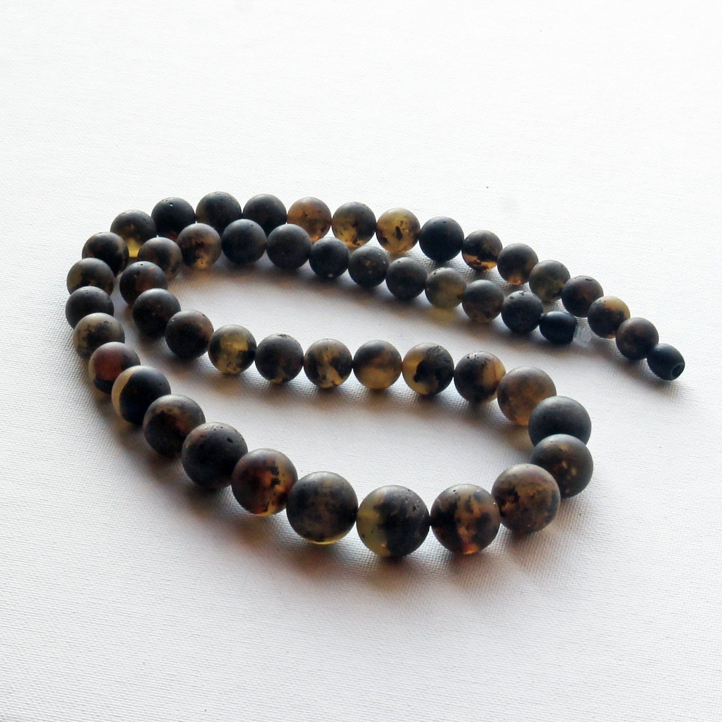 Black Amber Beads for Men, Genuine Black Amber Necklace, Baltic Amber Beads, Black Stones Men's Necklace