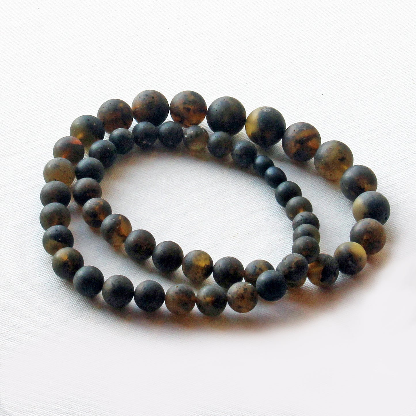 Black Amber Beads for Men, Genuine Black Amber Necklace, Baltic Amber Beads, Black Stones Men's Necklace
