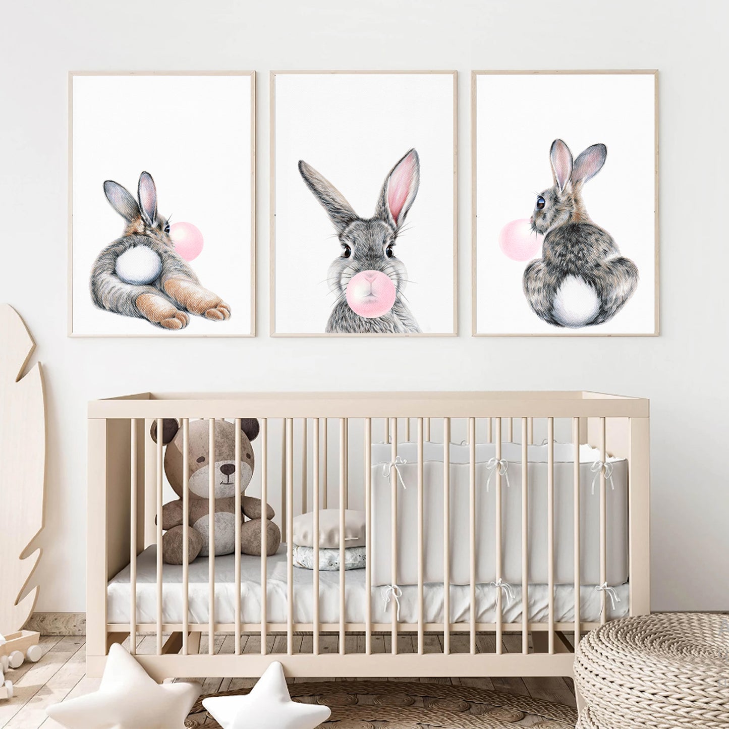 Bunny nursery wall art.