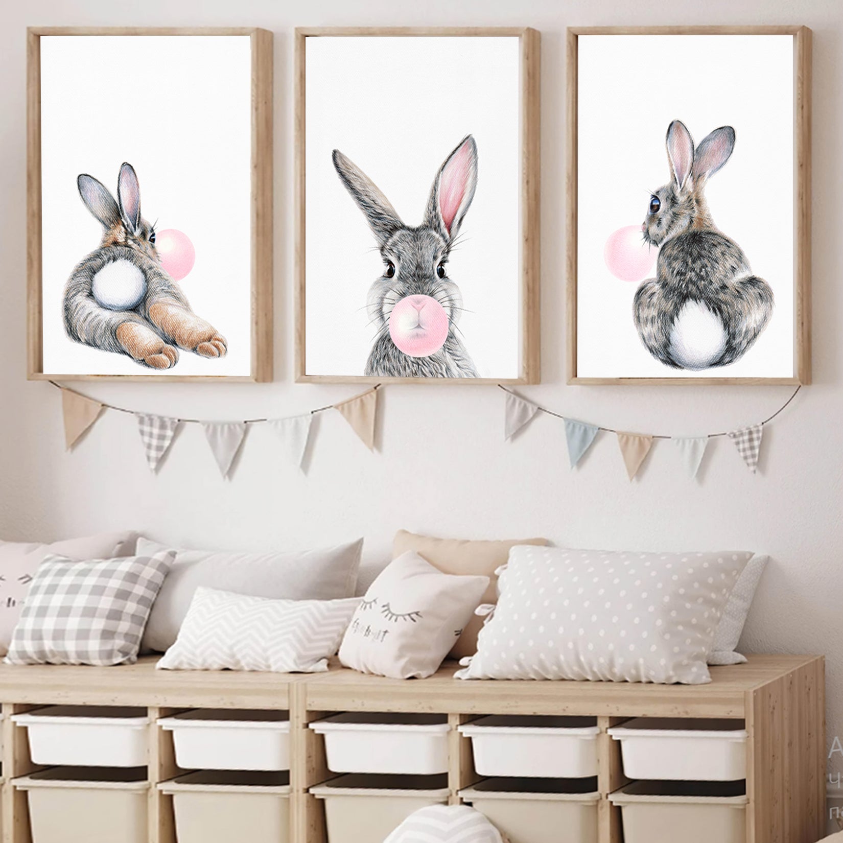 Bunny 3 piece wall art.