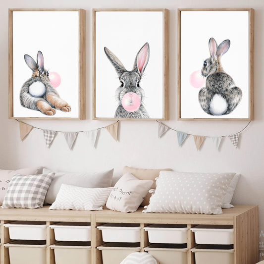 Bunny 3 piece wall art.