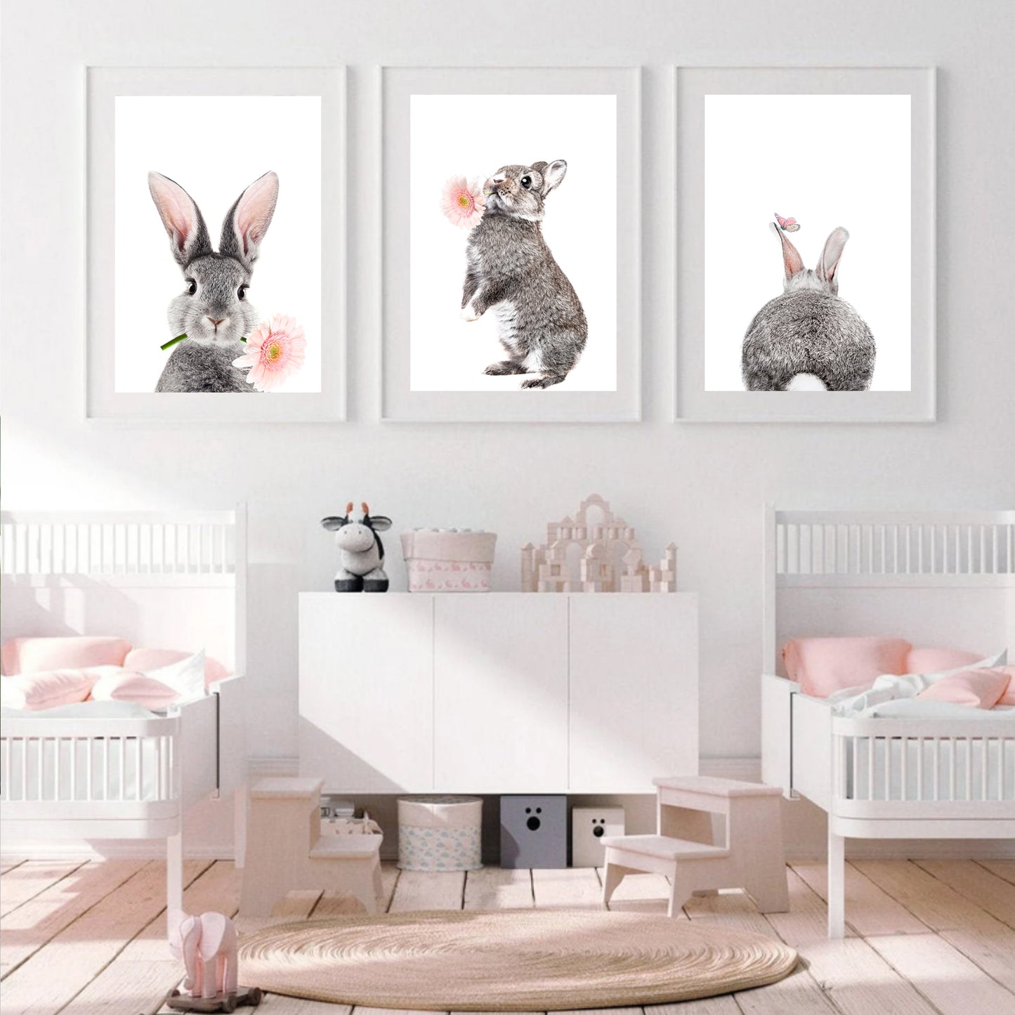 Bunny prints for girls' bedroom.