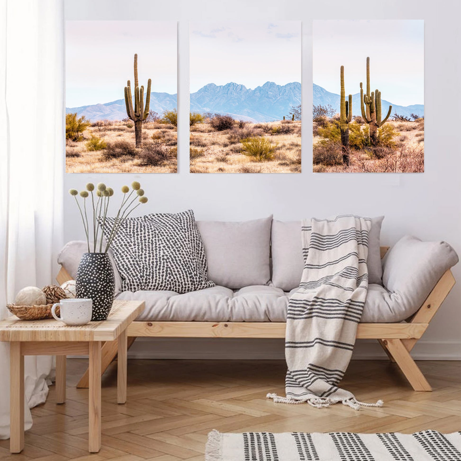 Cactus valley 3 panel canvas.