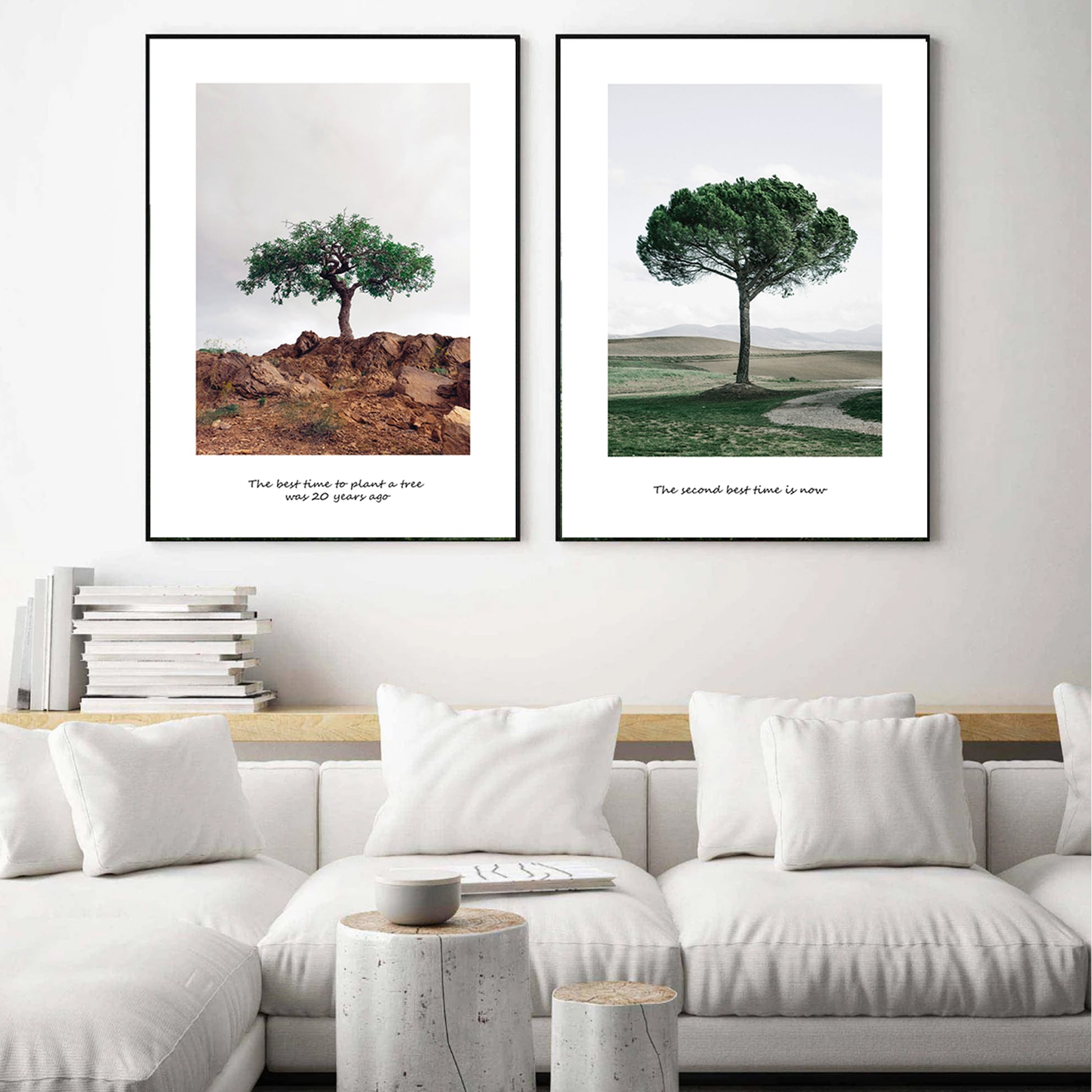 Modern poster set of 2 piece with tree.
