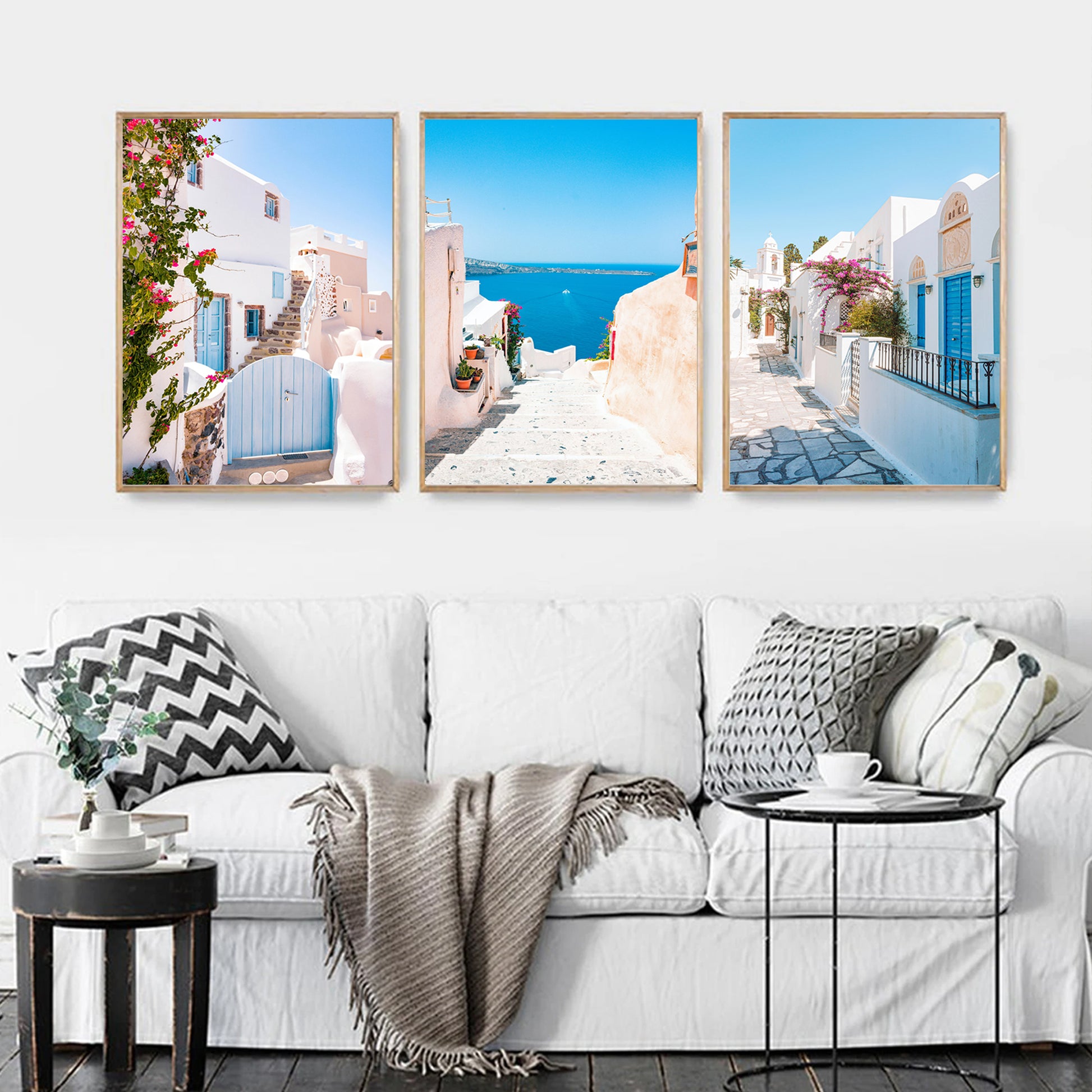 Mediterranean landscapes 3 piece wall art.