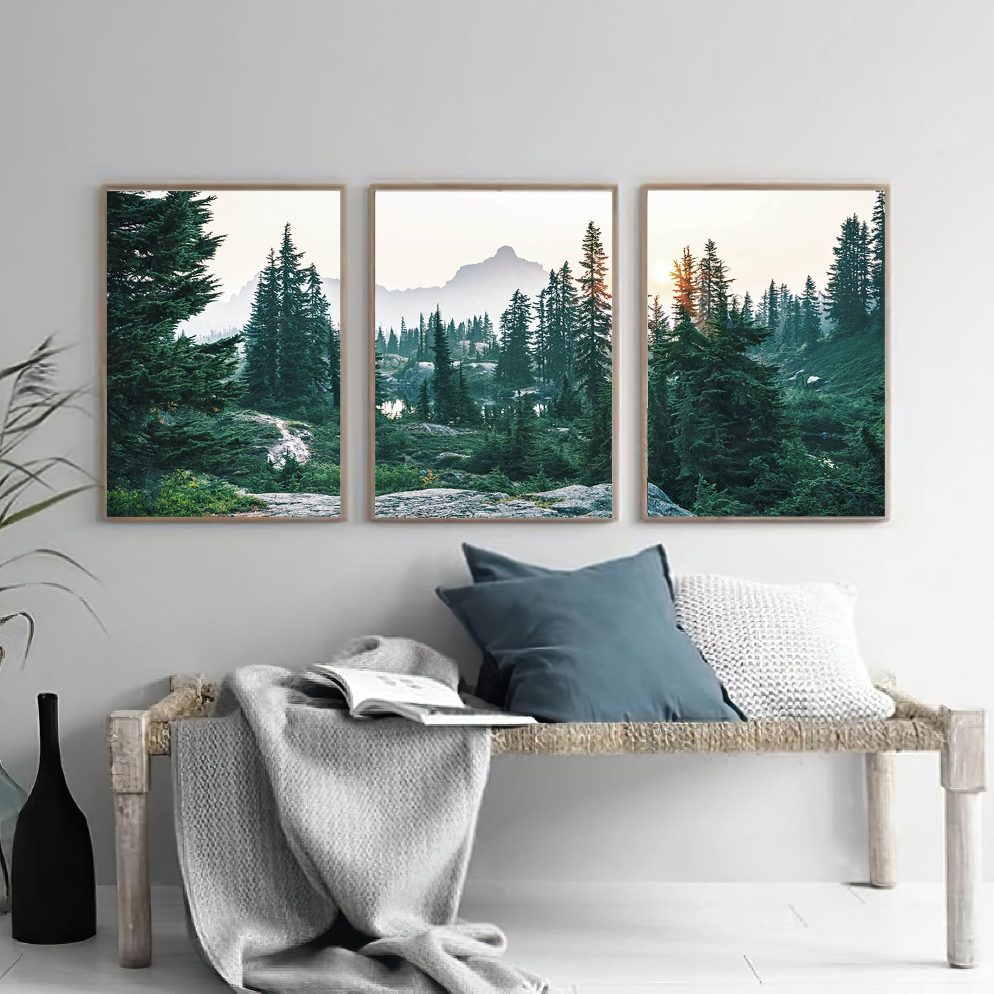 Dawn in the forest 3 piece wall art.