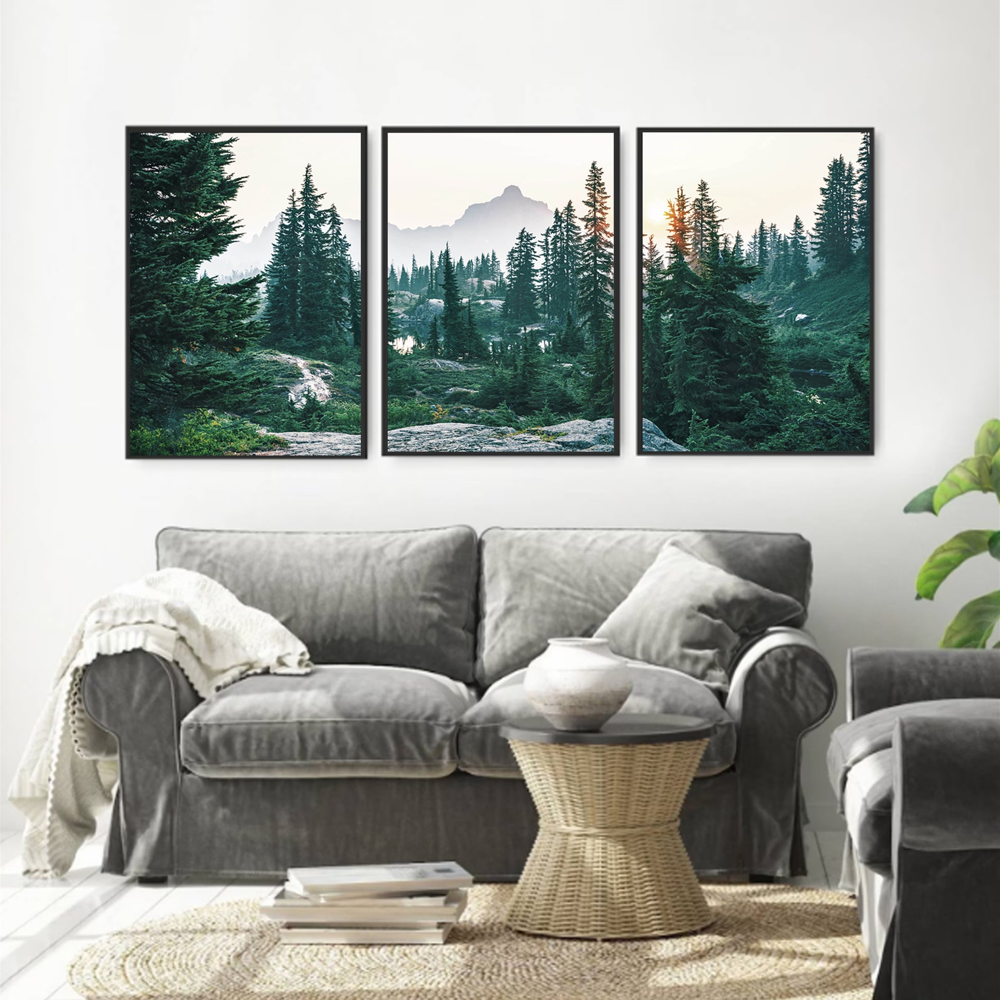 Dawn in the forest print set.