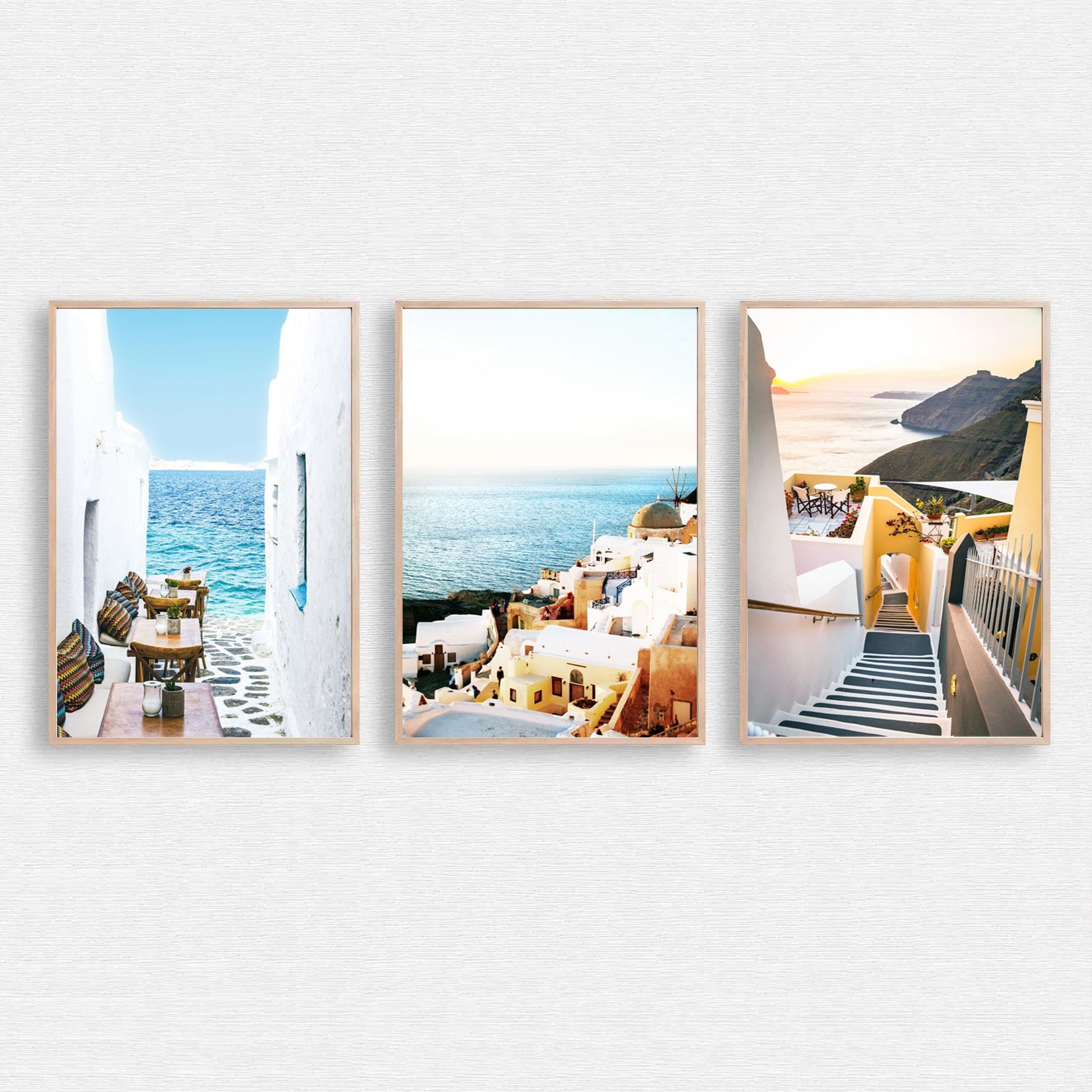 Coastal sunrise canvas set.