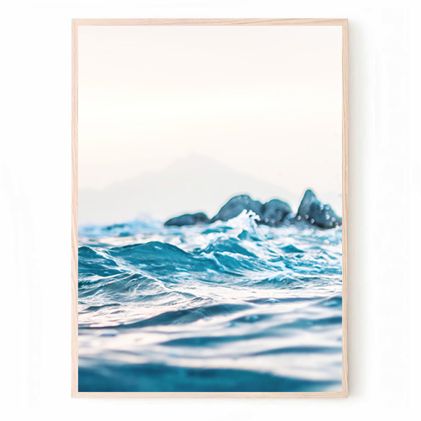 Sea Waves with the Sun shining on the water surface | Sea Wall Art Set