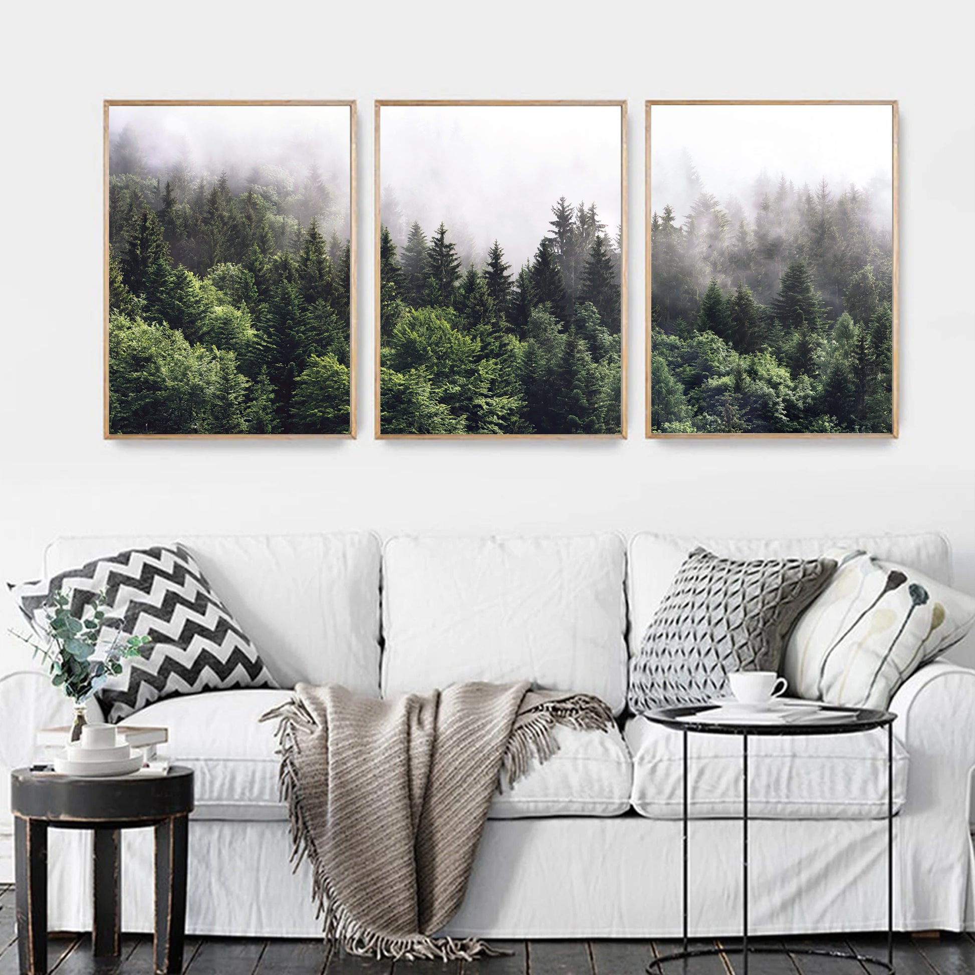 Green forest set of 3 prints.