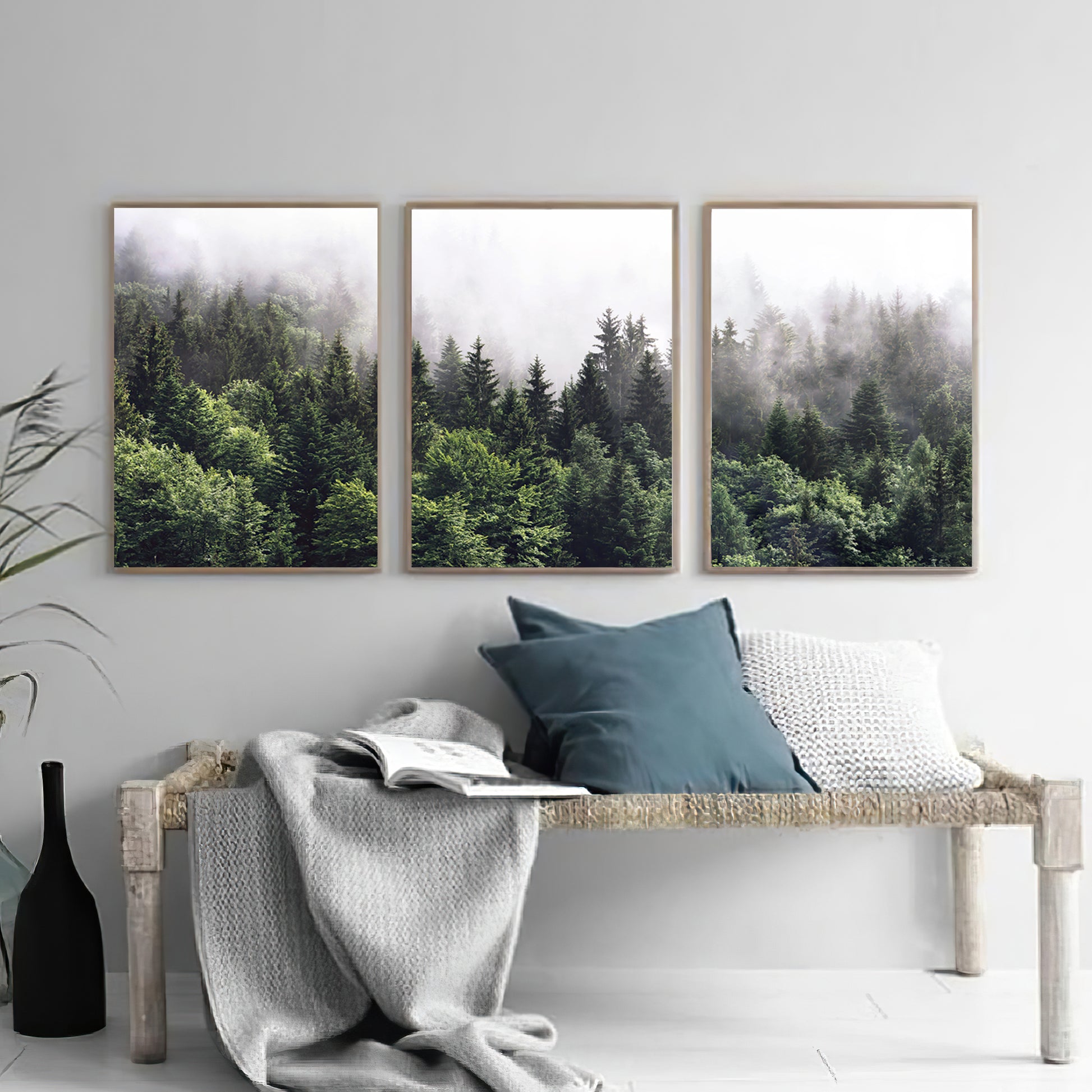 Forest panorama 3 piece wall art.