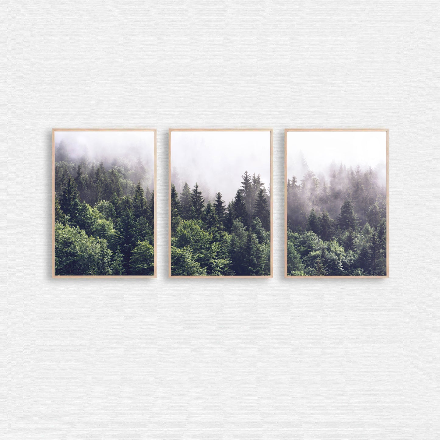 Misty forest 3 piece wall art.