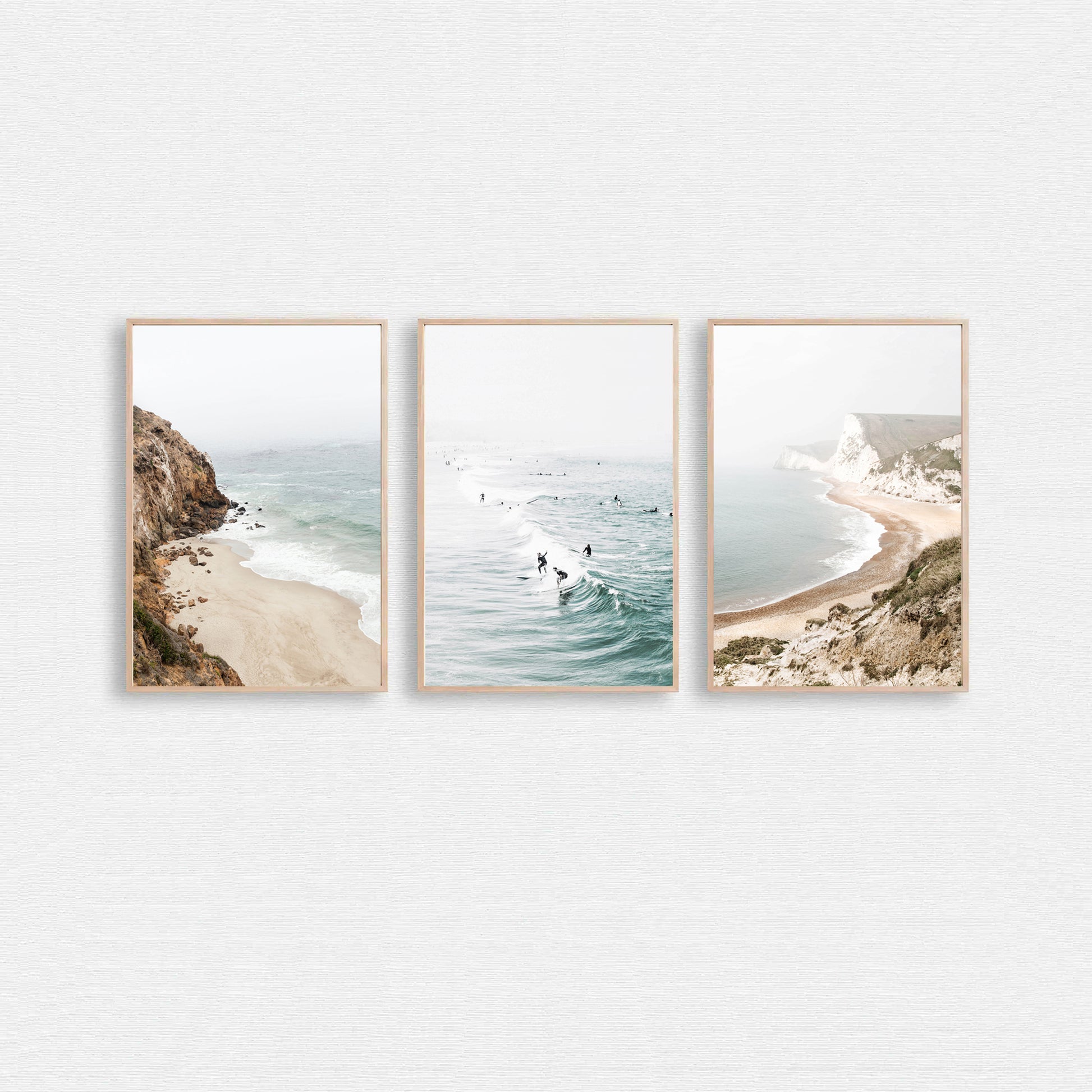 Coastal 3 piece wall art with California Landscapes.