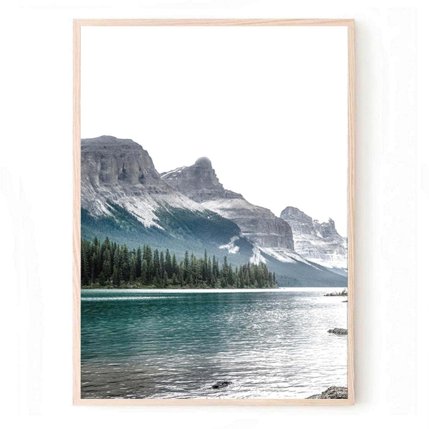 Bergsee-Triptychon | Spirit Island am Maligne Lake Wandkunst