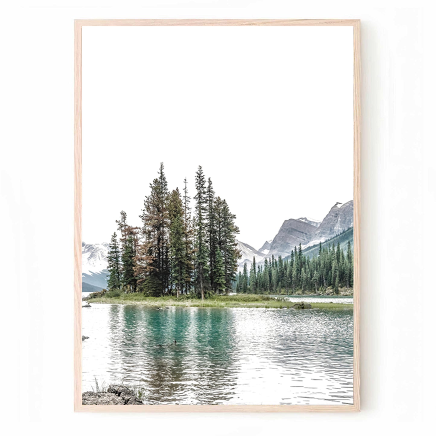 Mountain Lake Triptych | Spirit Island on Maligne Lake Wall Art