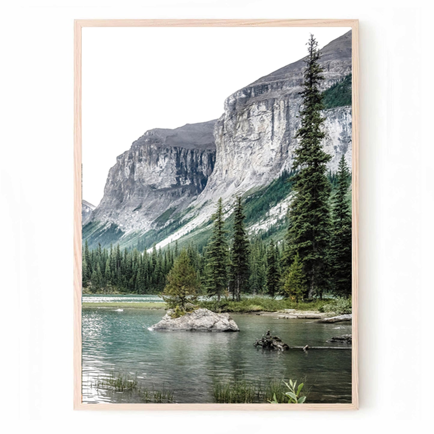 Bergsee-Triptychon | Spirit Island am Maligne Lake Wandkunst