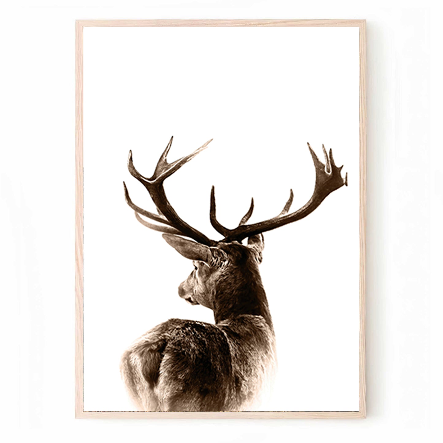 Cerf dans la forêt, triptyque sur toile en 3 parties | Cerf dans le brouillard