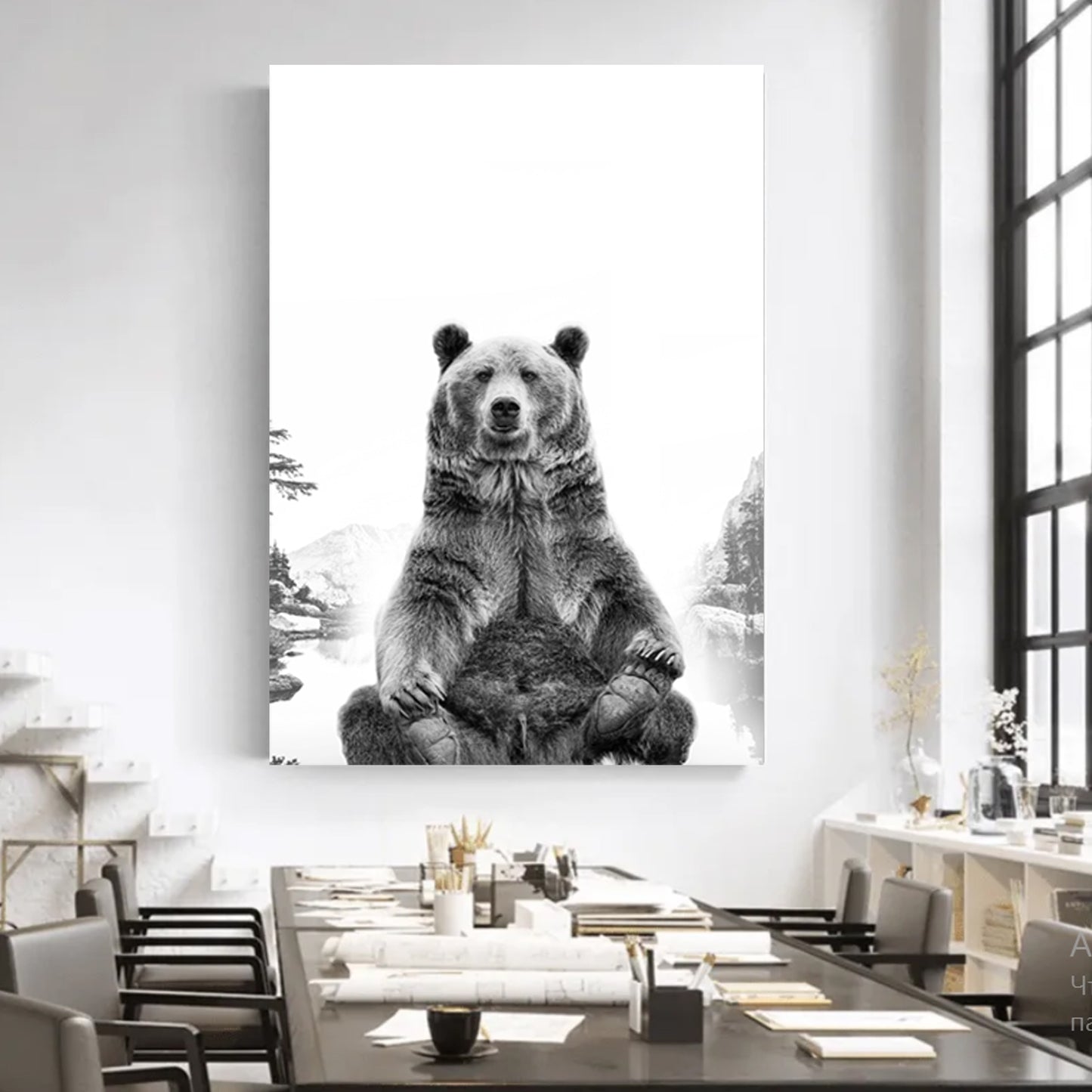 Bear canvas art.