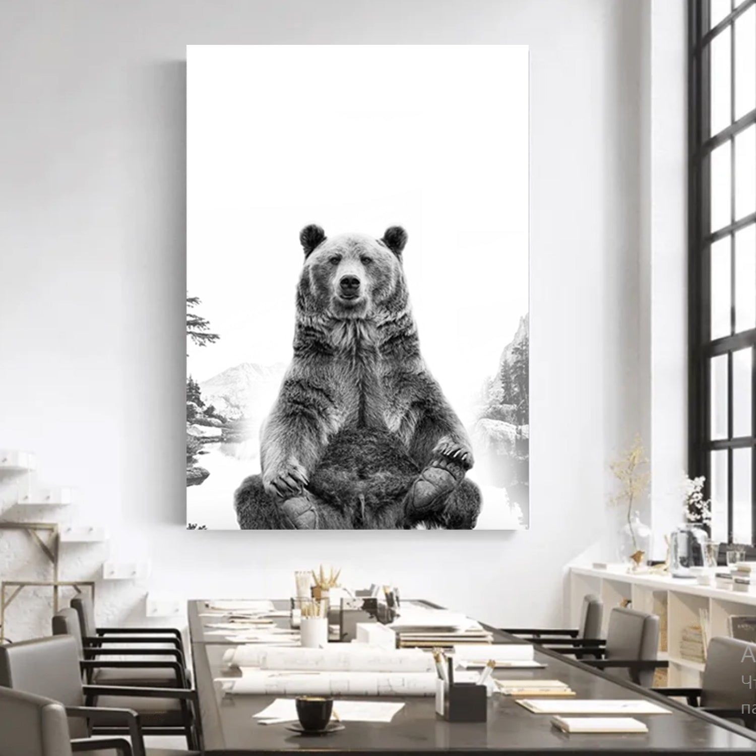 Bear canvas art.