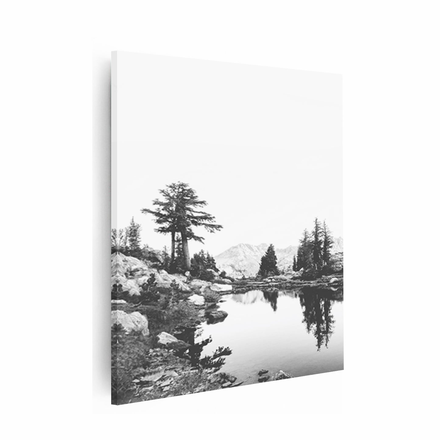 Grizzly Bear on Mountain Lake 3 Piece Wall Art | Foggy Nature Triptych