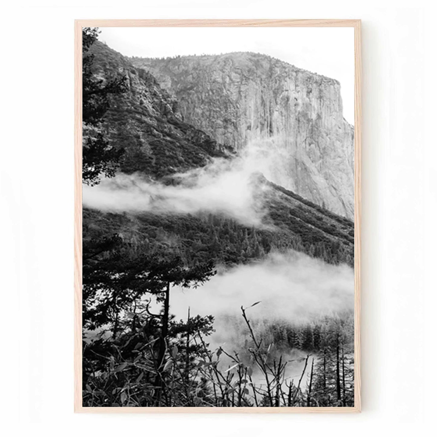 Décoration murale du parc national de Yosemite | Triptyque d'automne de Yosemite en noir et blanc