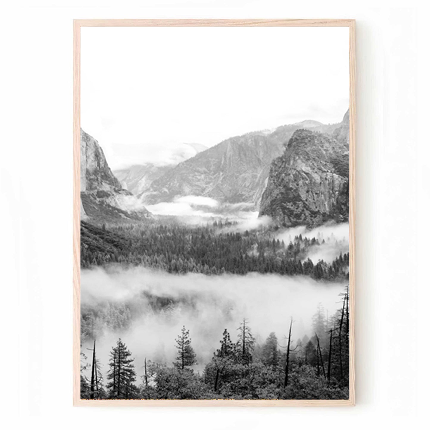 Yosemite National Park Wall Art | Yosemite Autumn Triptych Black & White