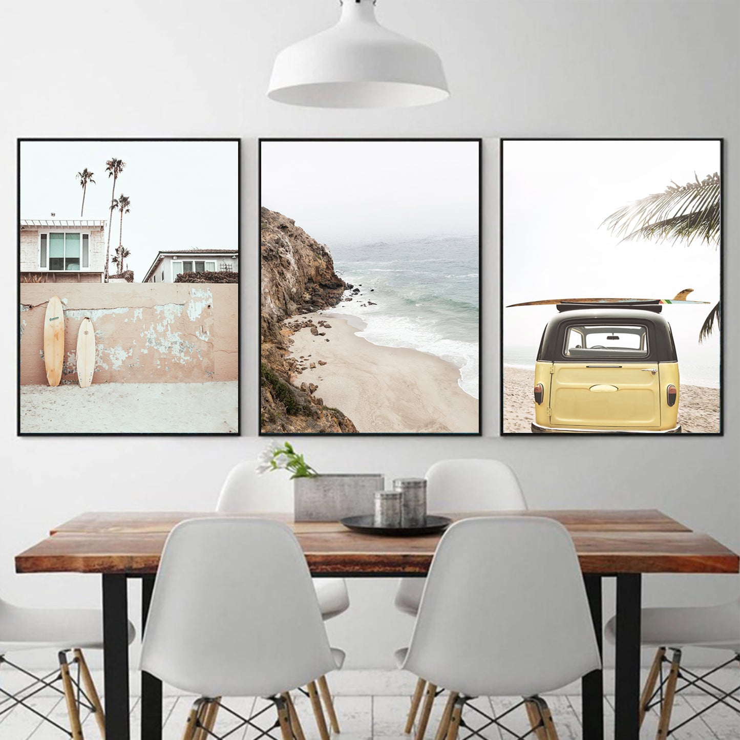 California coastal landscapes in black color frames.