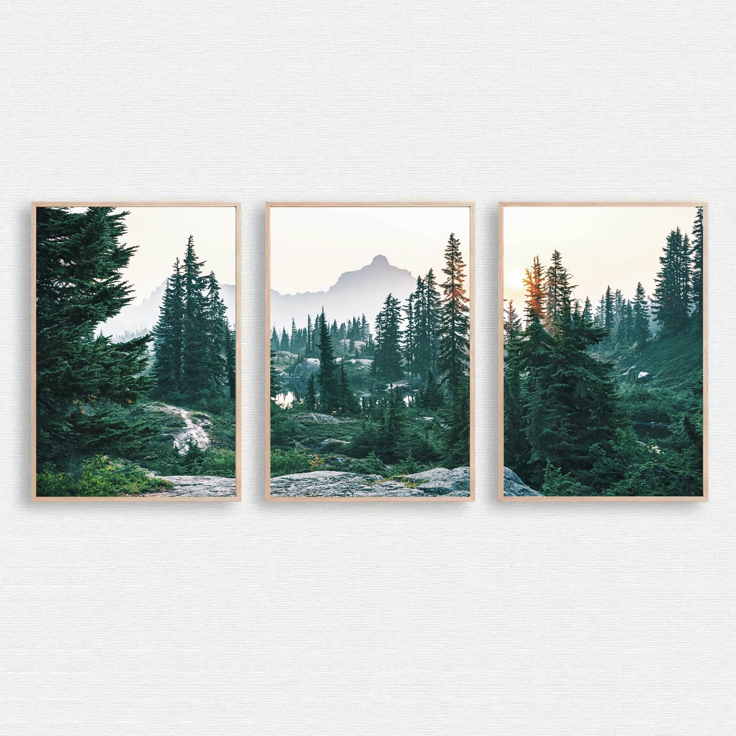 Morning landscape triptych.