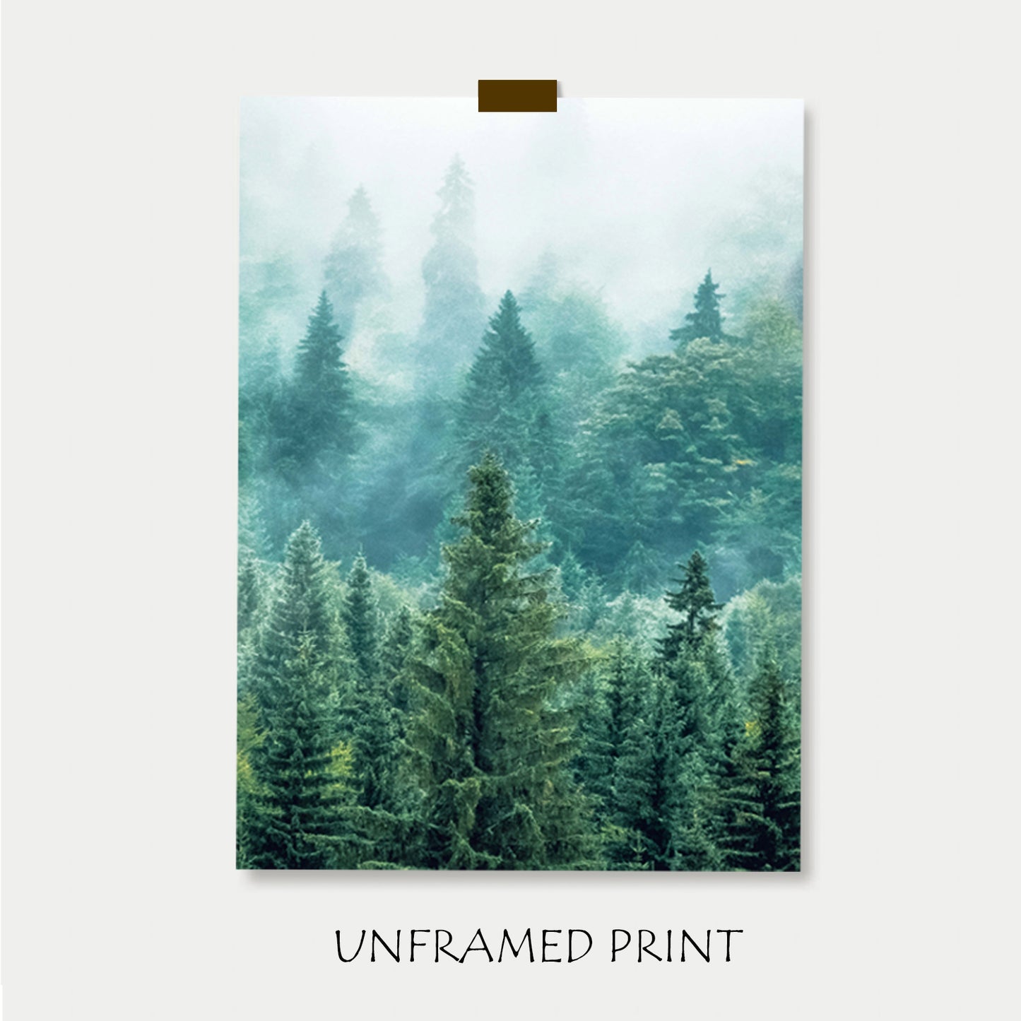 Foggy forest unframed print.