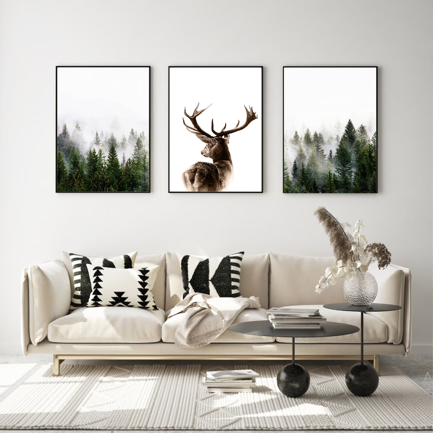 Foggy forest wall art.