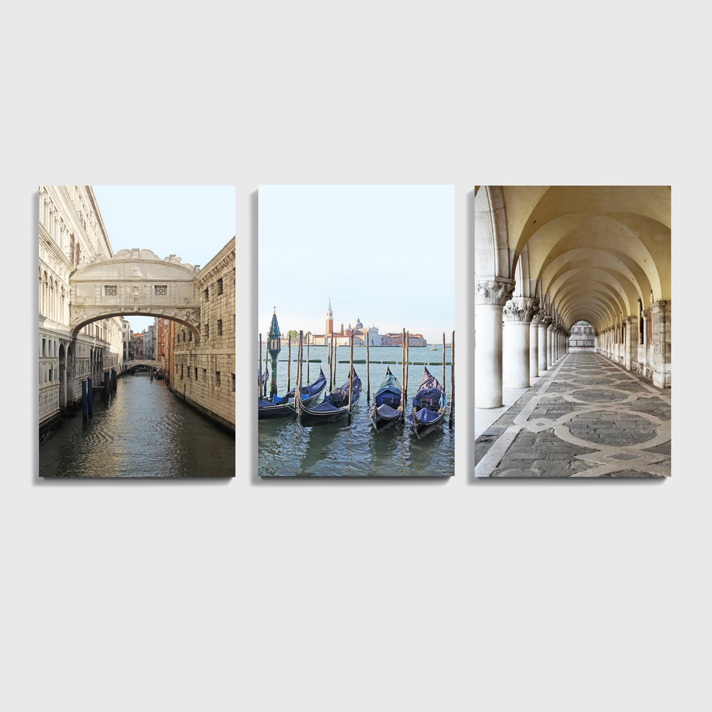 Venice Italy Wall Art | Venezia Print Set of 3 Piece Canvas Wall Art