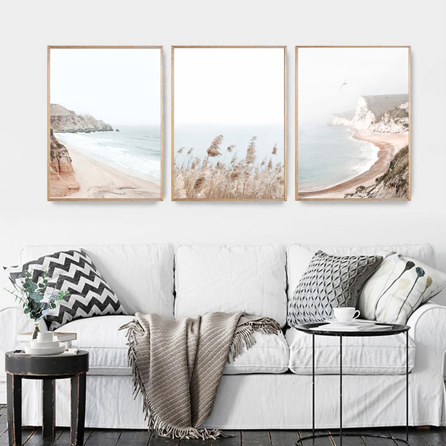 Set of 3 ocean seaside photos.
