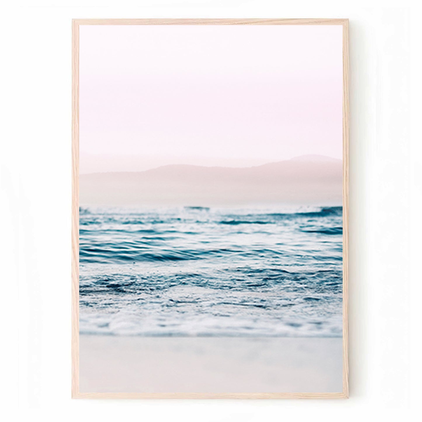 Ocean Waves and Gulls 3 Piece Wall Art | Sunrise on the Beach Triptych