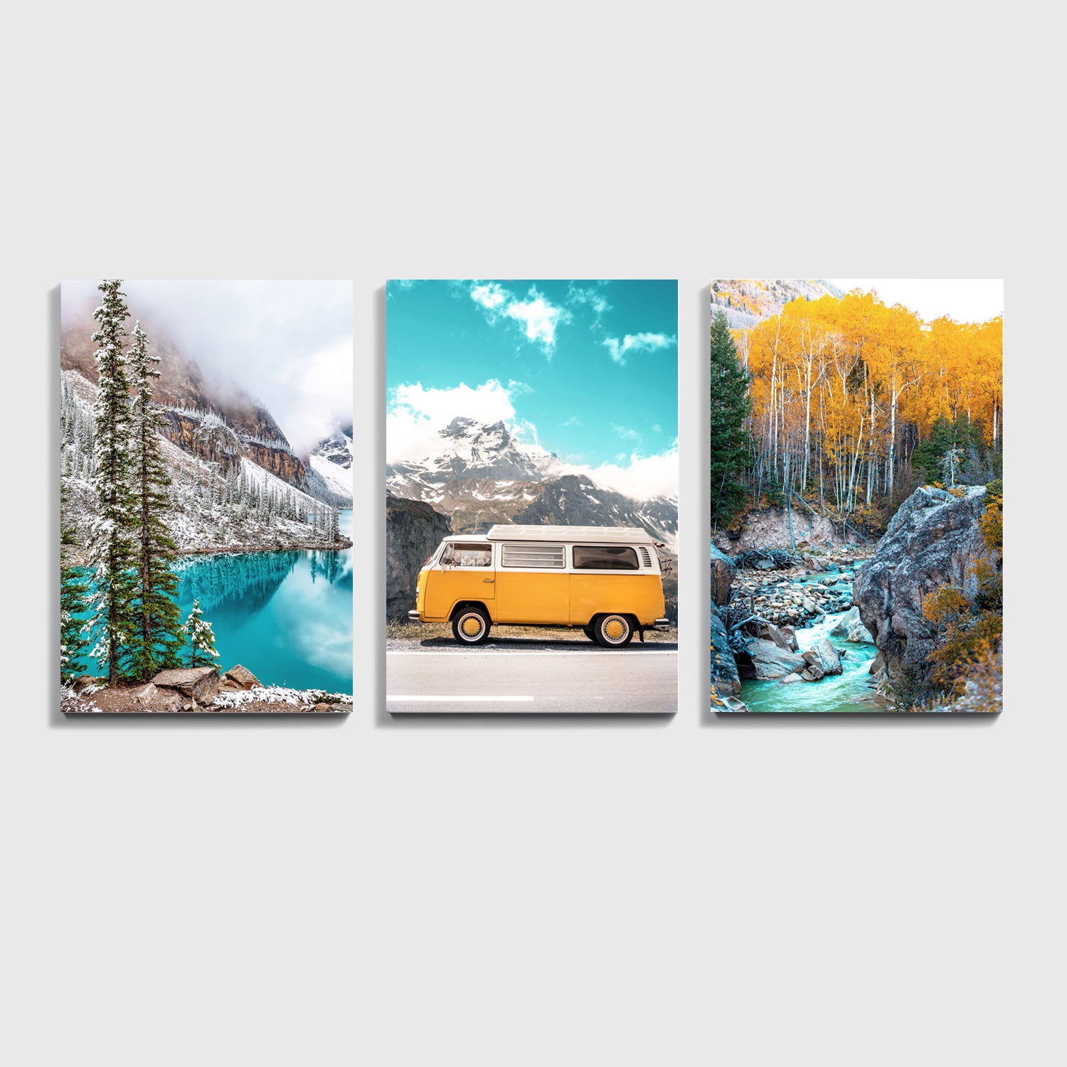 Adventure prints 3 pane canvas.