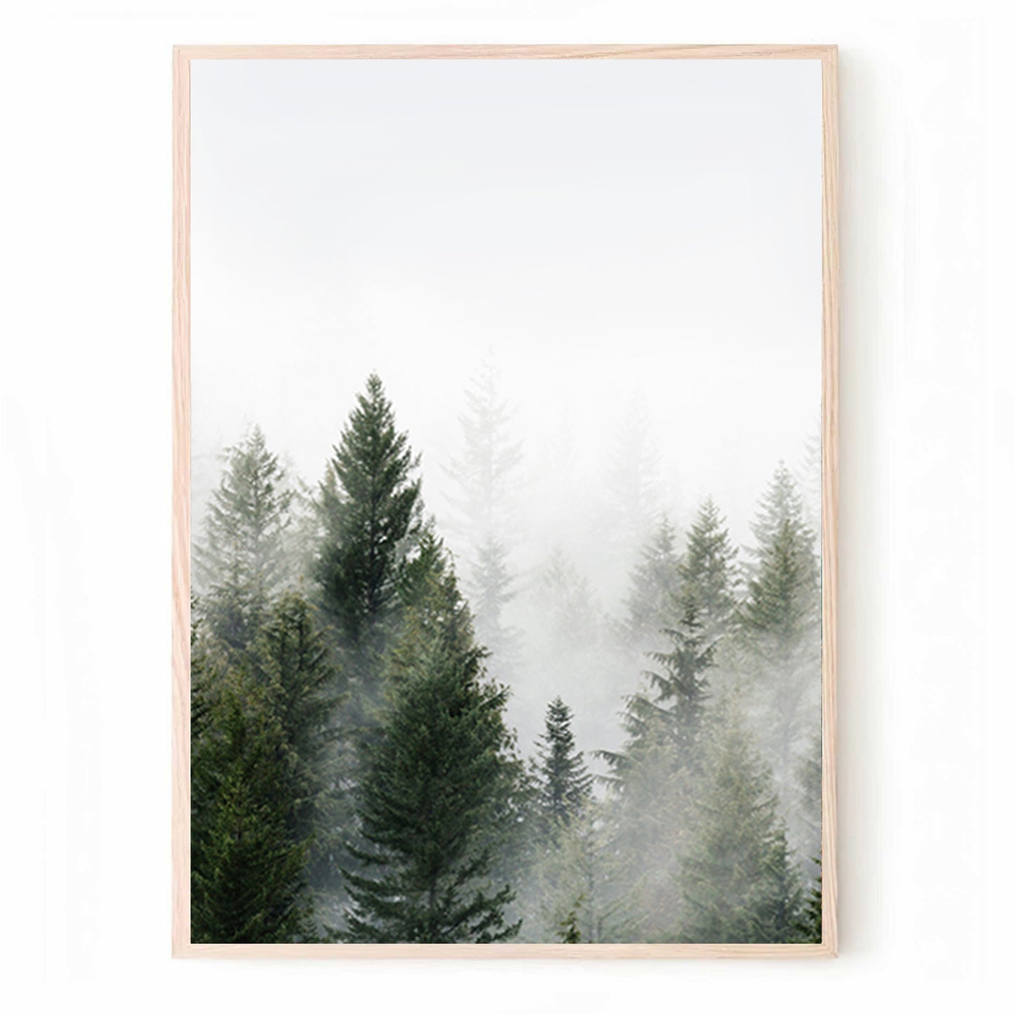 Foggy forest print.