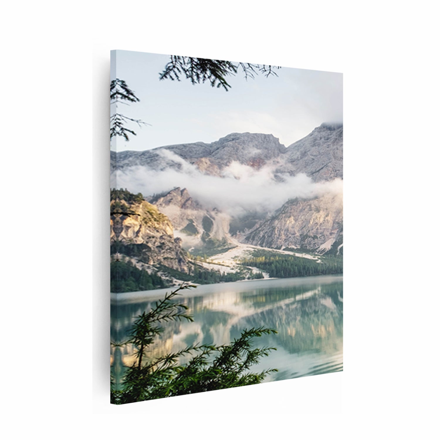 Mountain lake canvas print.