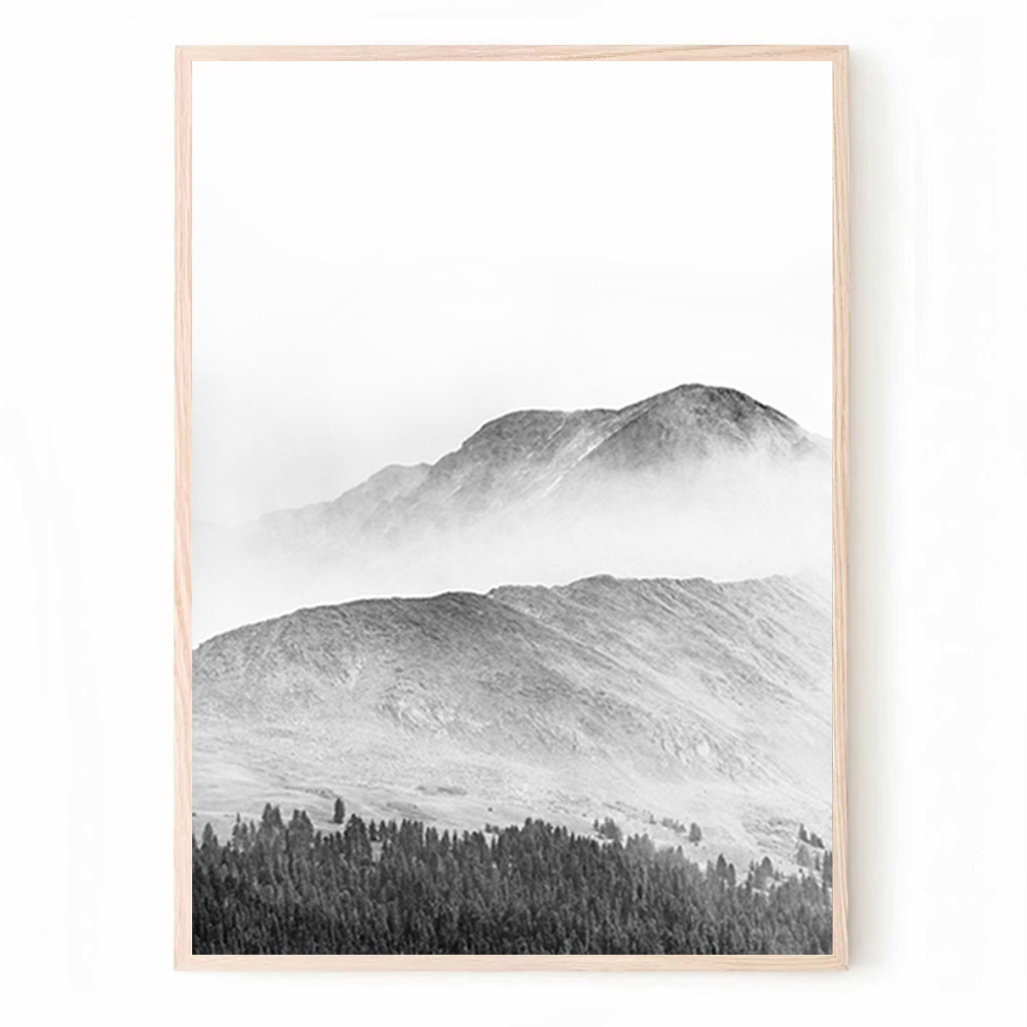 Misty mountain print.