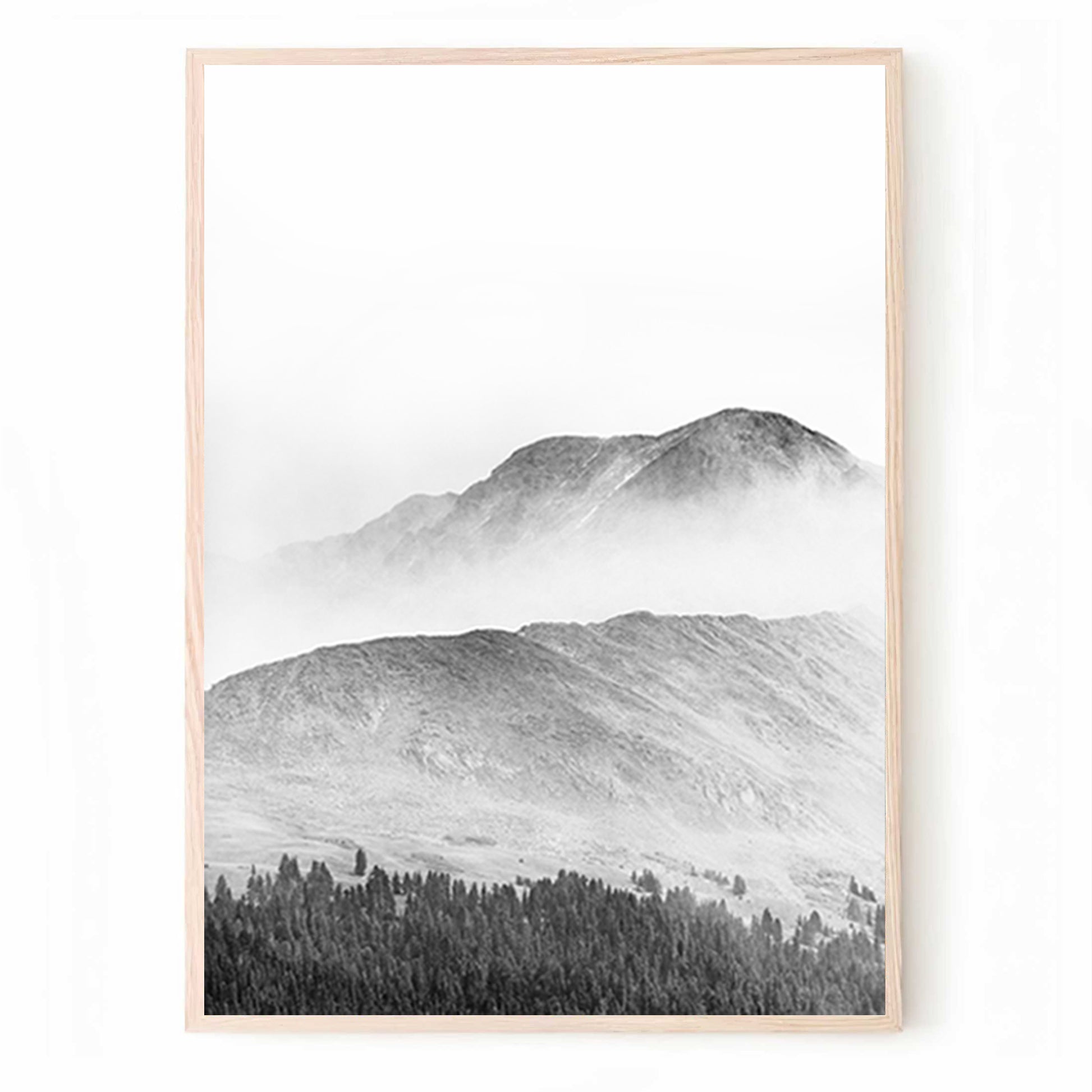 Misty mountain print.