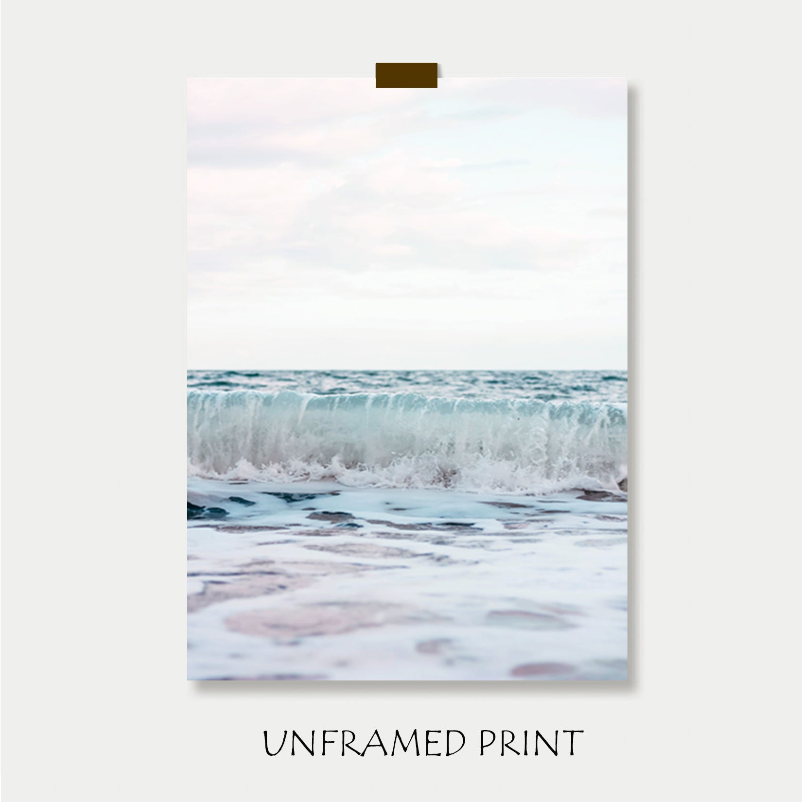 Ocean wave unframed print.