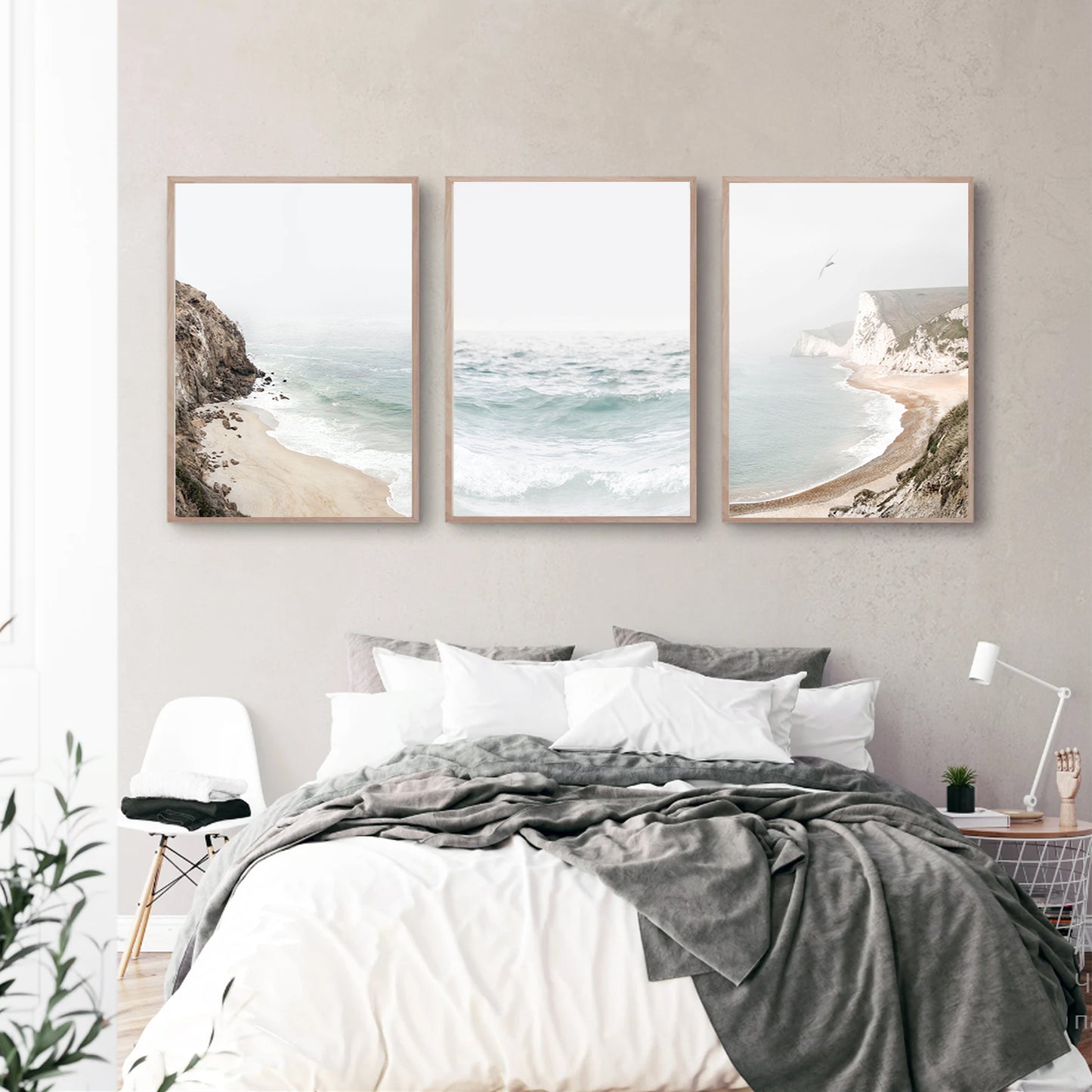 California wall art in wood color frames.