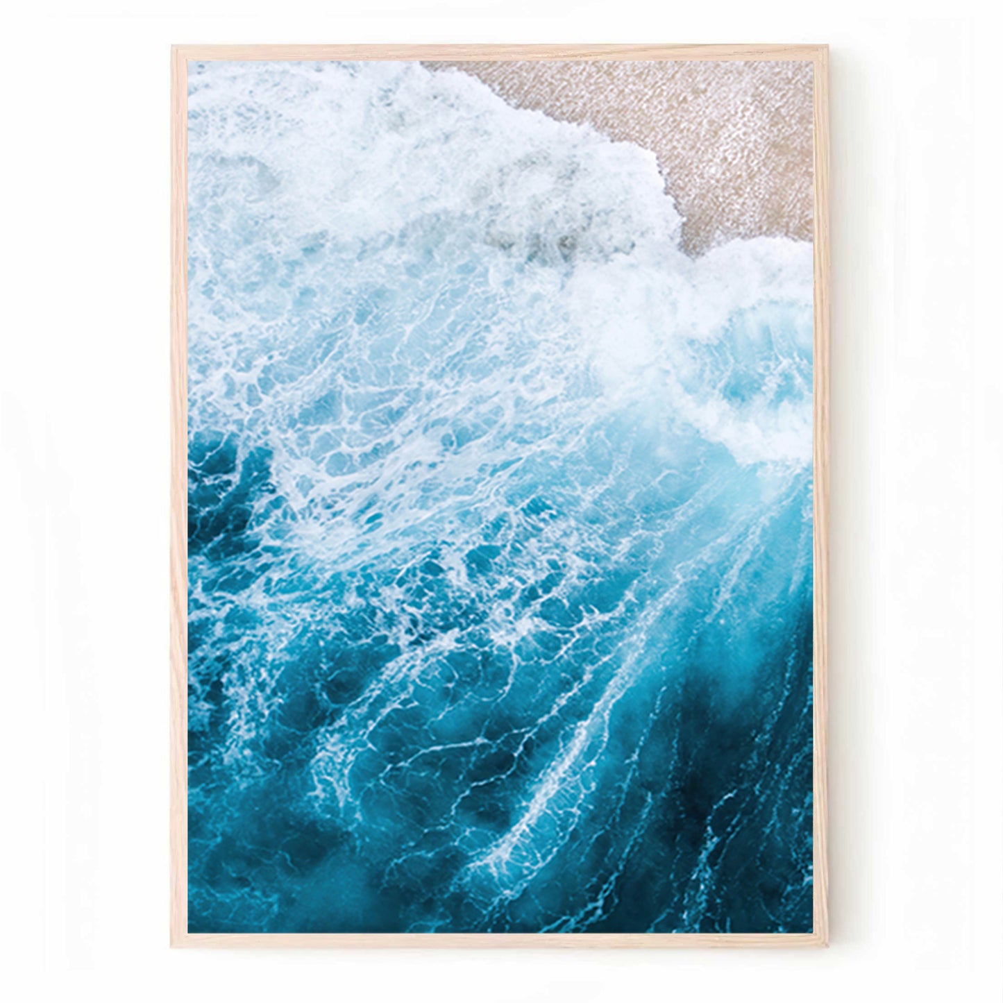 Coastal 3 Piece Wall Art with Ocean Beach | Aerial photo of Ocean Wave